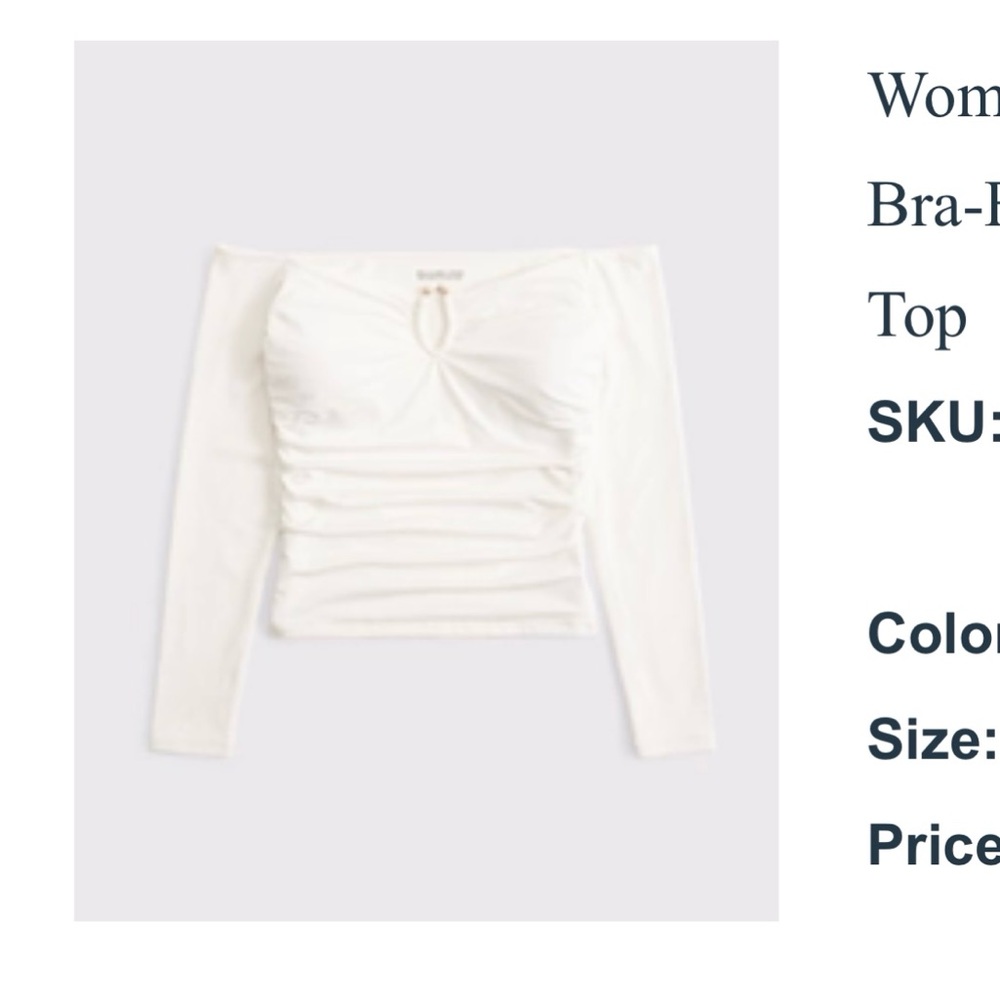 Abercrombie Women's Bra-Free Off-The-Shoulder Hardware Top